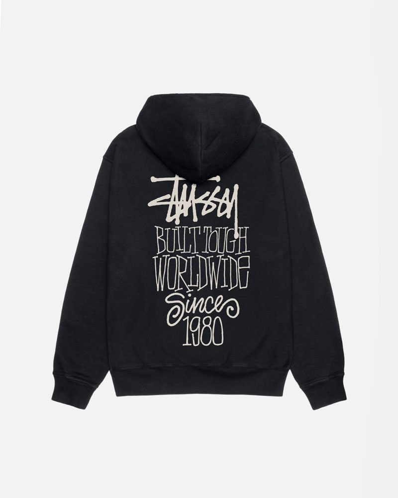 Stussy パーカー ブラックフライデー - Built Tough Pigment Dyed 黒 | ステューシー 日本 店舗