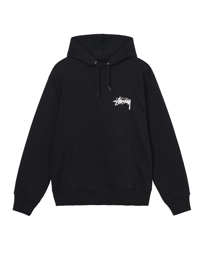 Stussy パーカー 広島 - Overdyed Smooth Stock Logo 黒 | ステューシー 日本 店舗