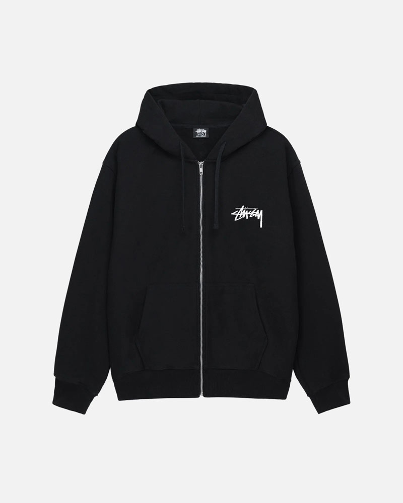 Stussy パーカー 公式店舗 - クラシック Dot Zip 黒 | ステューシー 日本 店舗